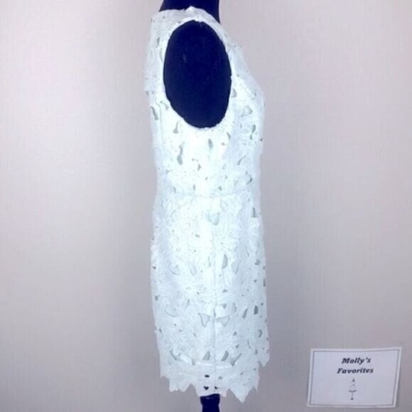 ASTR Sleeveless Lace Dress Sheath Round Neck Pastel Green L - Picture 6 of 12